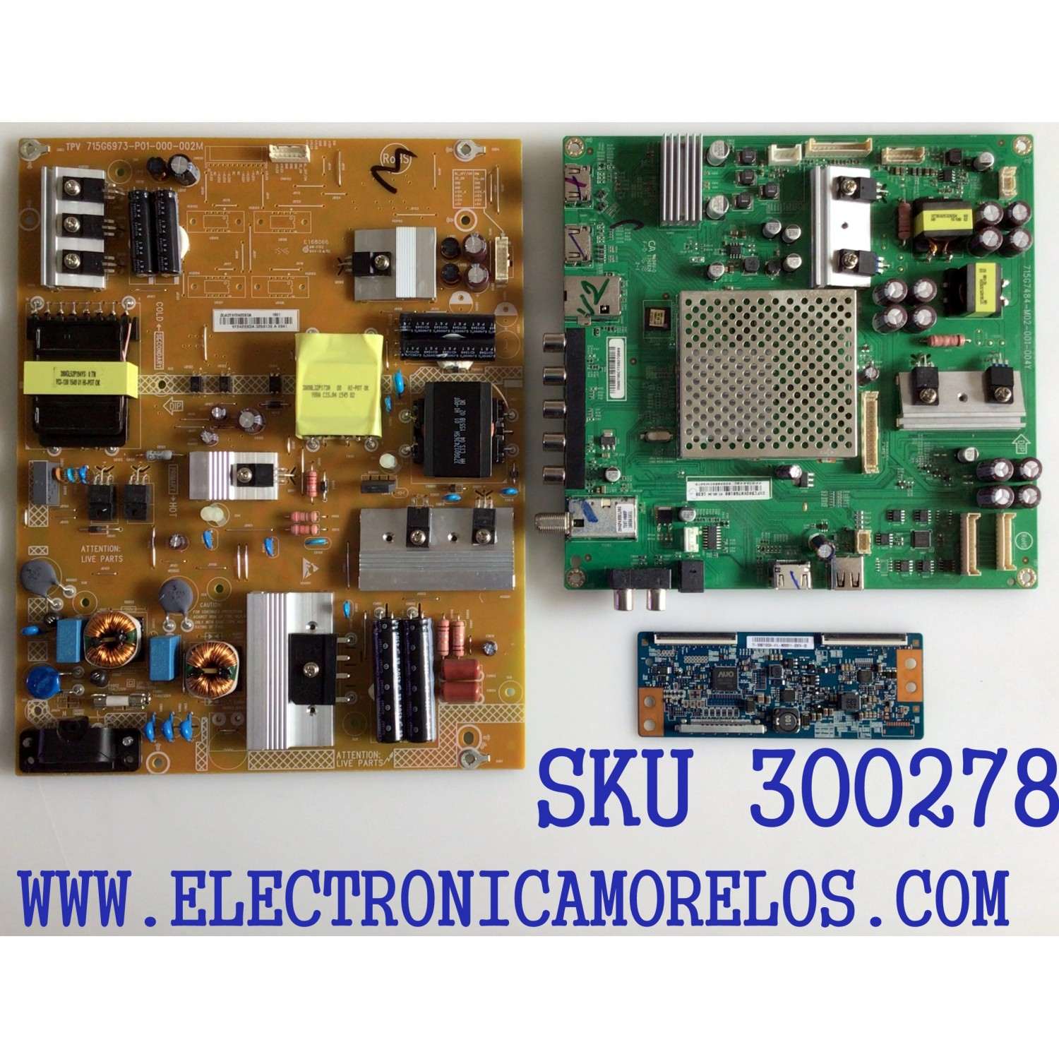KIT DE TARJETAS PARA TV VIZIO / MAIN GXFCB02K076 / 715G7484-M02-001-004Y / T-CON 5550T15C14 / 55.50T15.C14 / 50T10-C02 / FUENTE ADTVF2420XDA / 715G6973-P01-000-002M / PANEL TPT500J1-HVN08.A REV:S800A / DISPLAY T500HVN08.8 / MODELO D50-D1 LTCWTQCS - Imagen 1